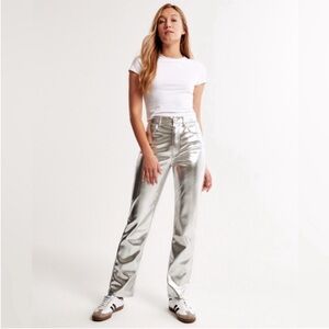 Abercrombie & Fitch Metallic 90s Straight Jeans